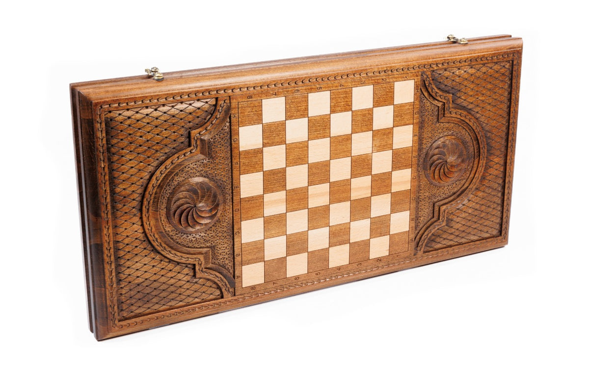 Handmade Wooden Backgammon Set with Armenian Ornament, 60 cm - photo 4