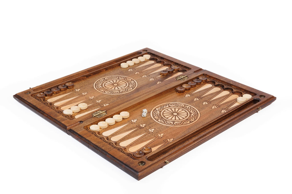 Handmade Wooden Backgammon Set with Armenian Ornament, 60 cm - photo 3