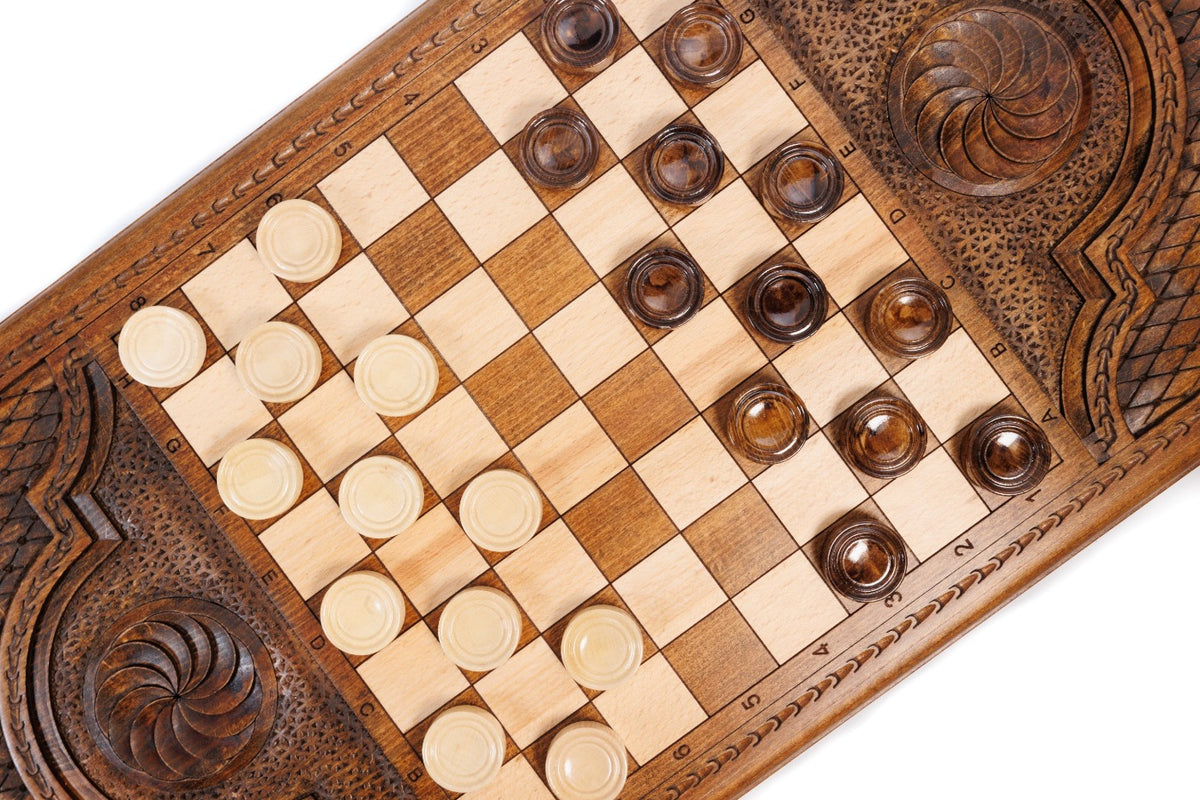 Handmade Wooden Backgammon Set with Armenian Ornament, 60 cm - photo 11