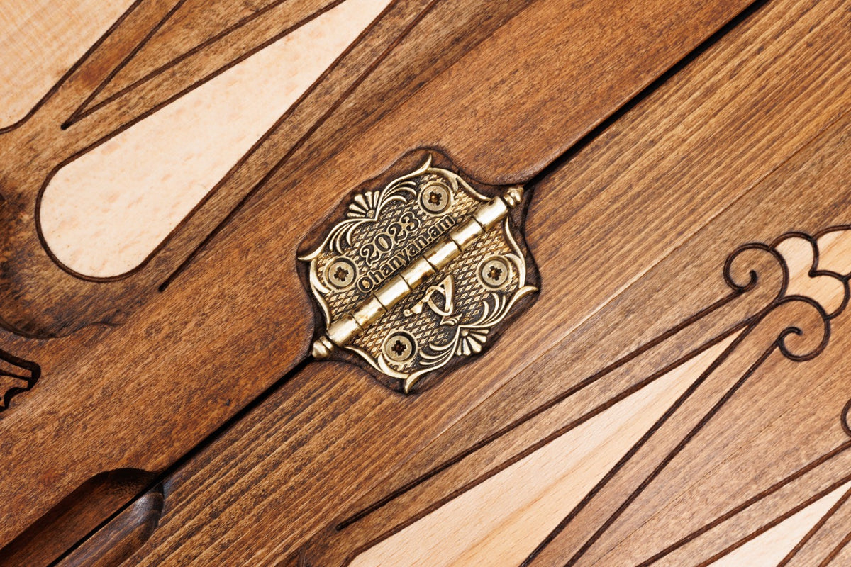 Handmade Wooden Backgammon Set with Armenian Ornament, 60 cm - photo 12