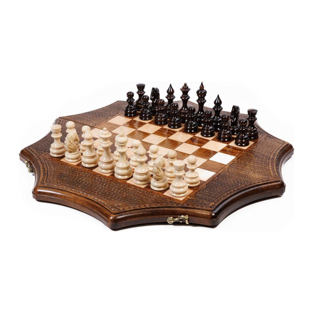 Juego de ajedrez de madera en forma de estrella, 50 cm