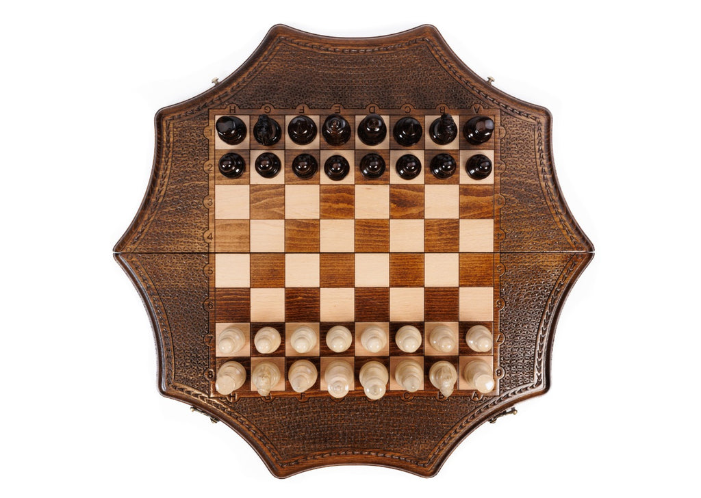 Handmade Wooden Star-Shaped Chess Set, 50 cm - photo 6