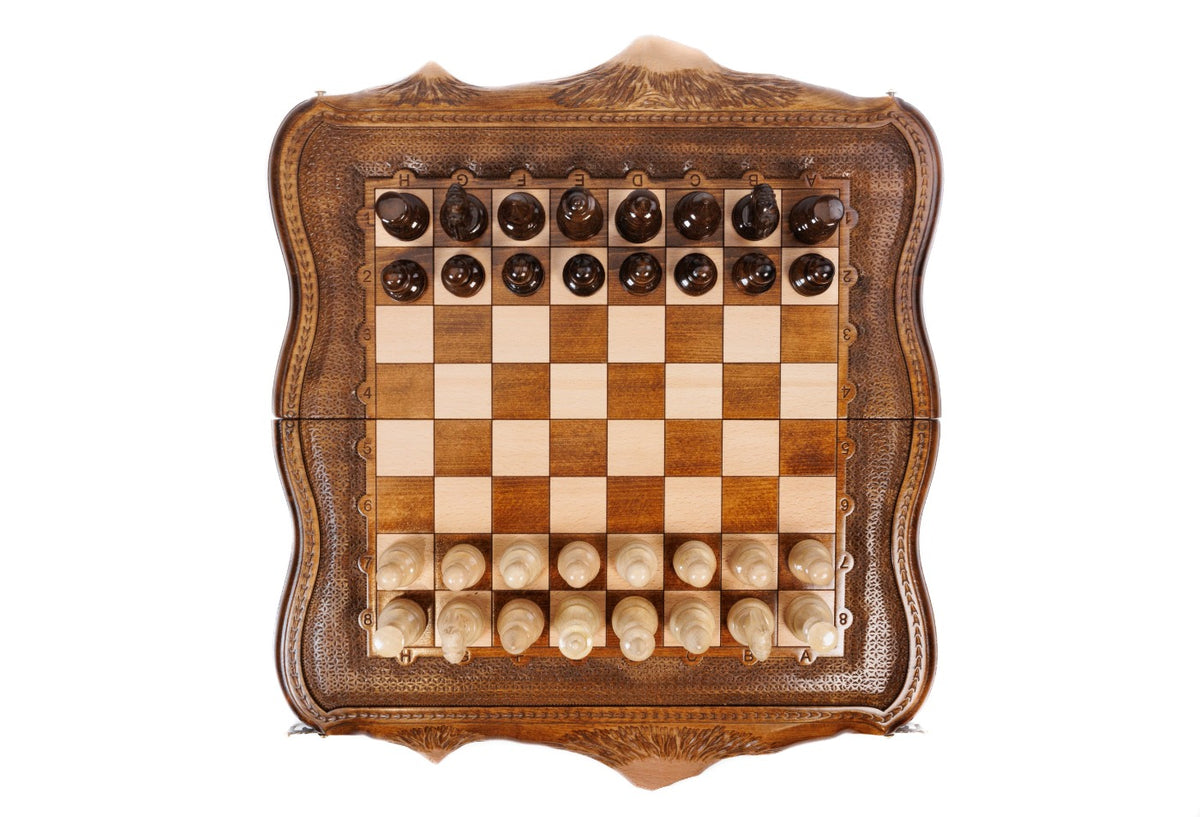 Handmade Wooden Chess Set with Ararat Outline, 50 cm - photo 4