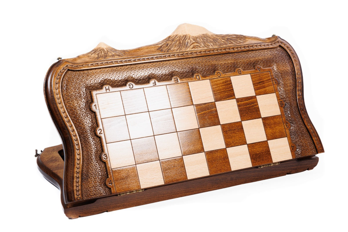 Handmade Wooden Chess Set with Ararat Outline, 50 cm - photo 7