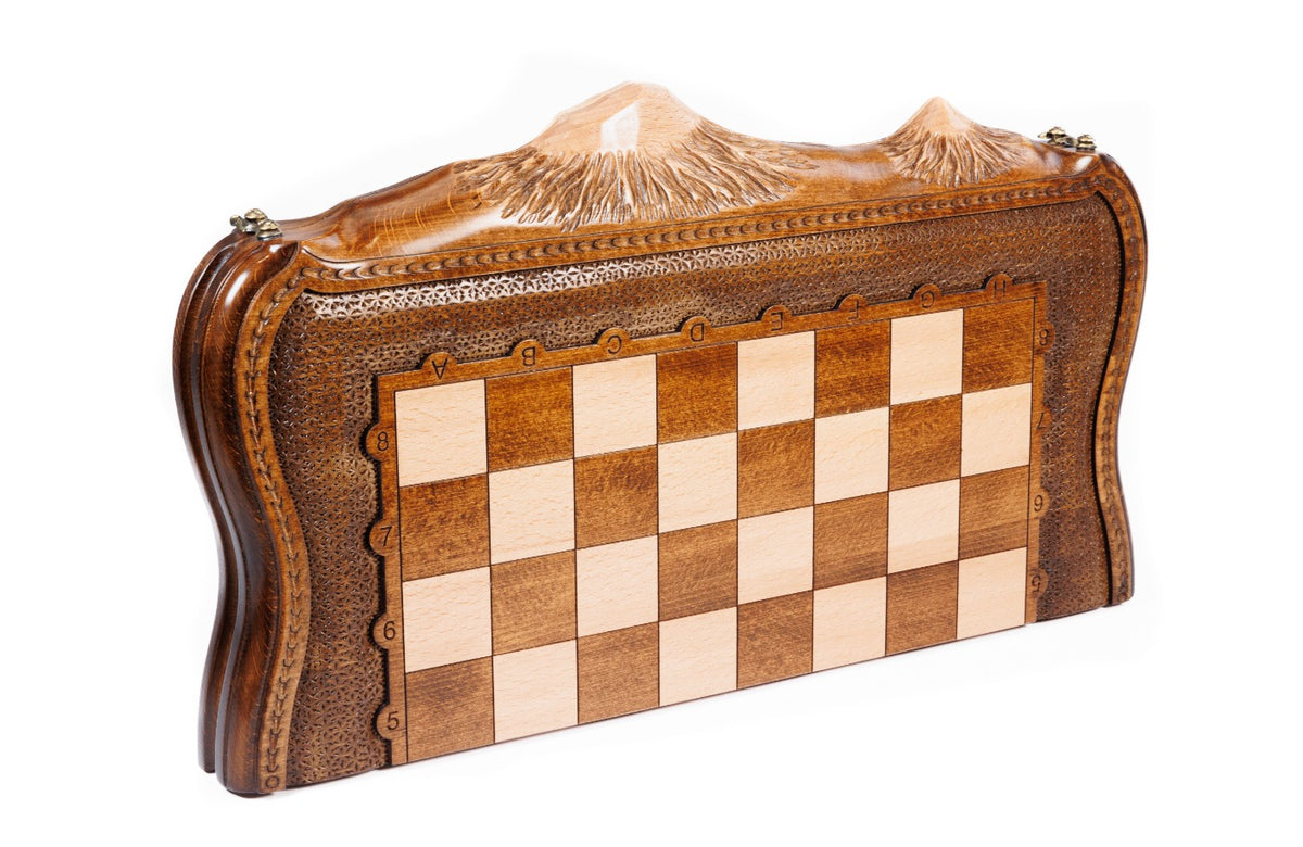 Handmade Wooden Chess Set with Ararat Outline, 50 cm - photo 6