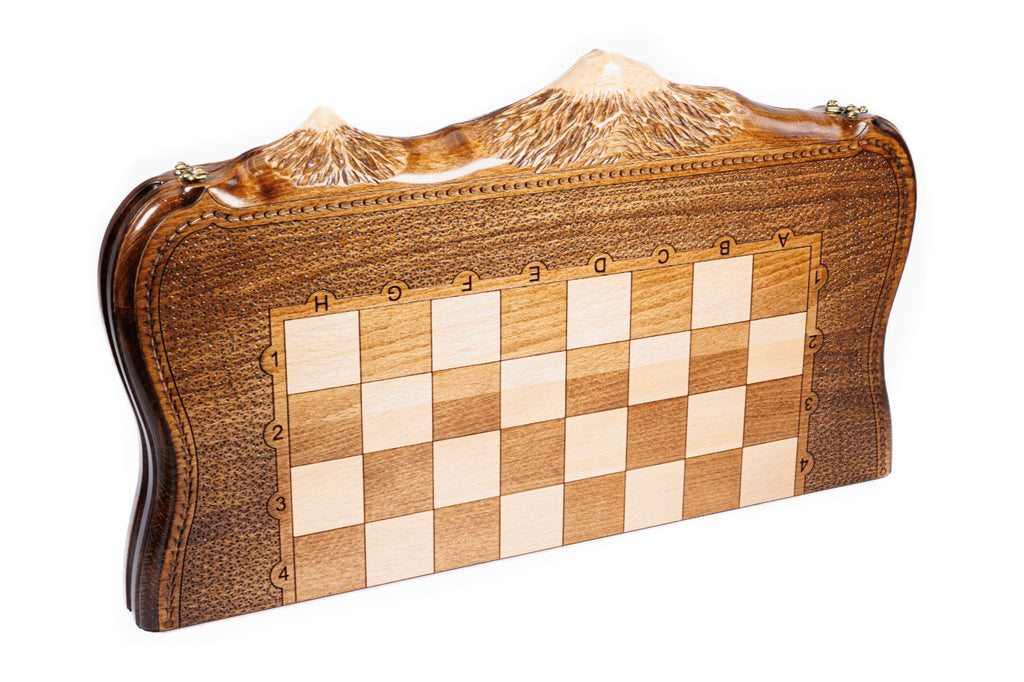 Handmade Wooden Chess and Backgammon Set with Ararat Outline, 60 cm - photo 4