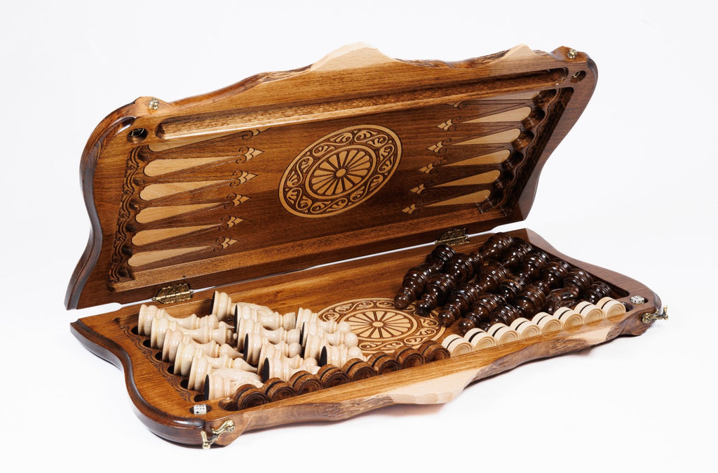 Handmade Wooden Chess and Backgammon Set with Ararat Outline, 60 cm - photo 9