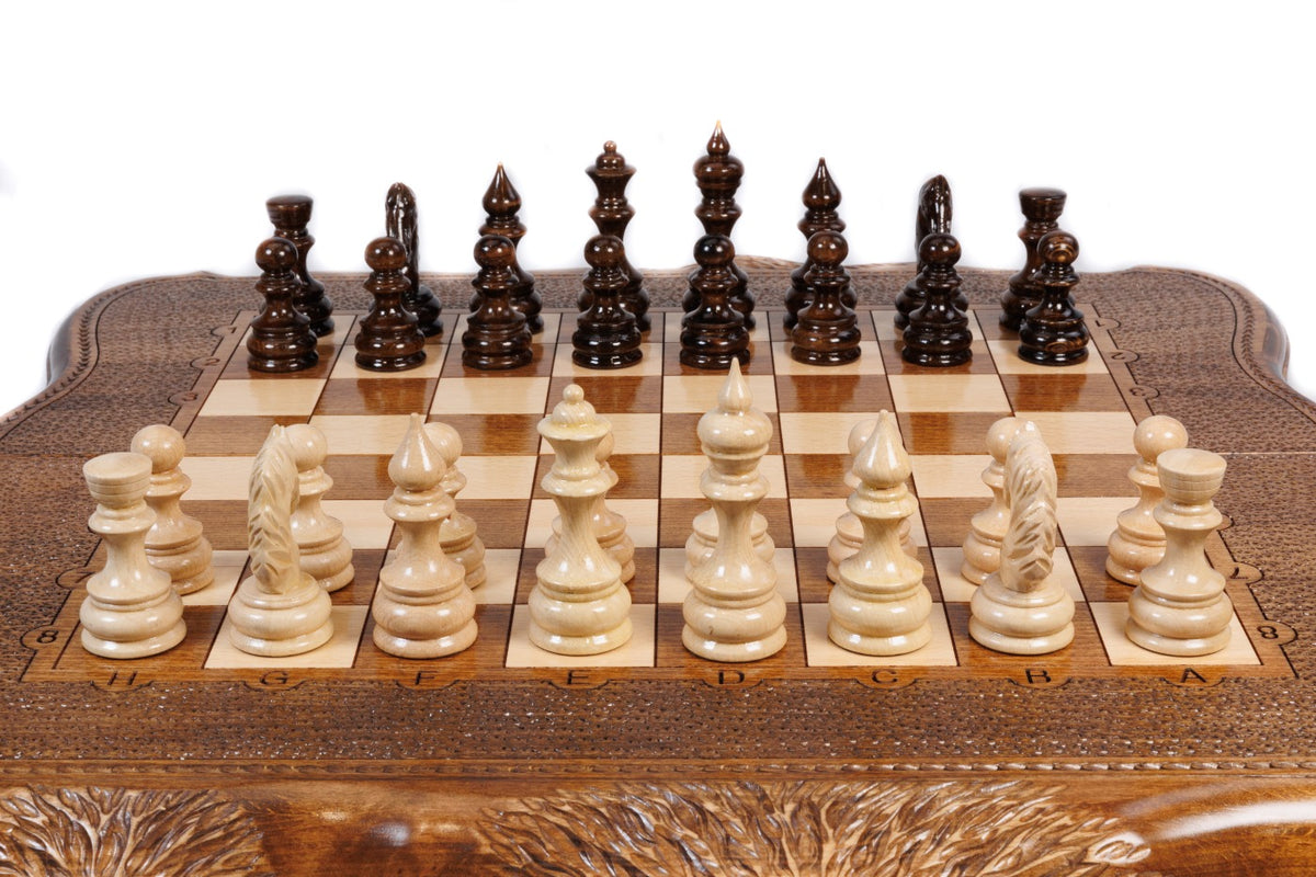 Handmade Wooden Chess and Backgammon Set with Ararat Outline, 60 cm - photo 5