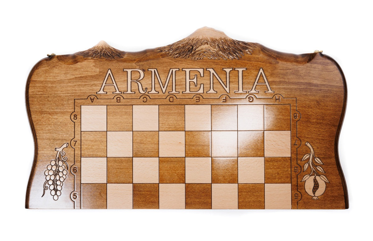 Handmade Wooden Chess and Backgammon Set with Ararat Outline, 60 cm - photo 8