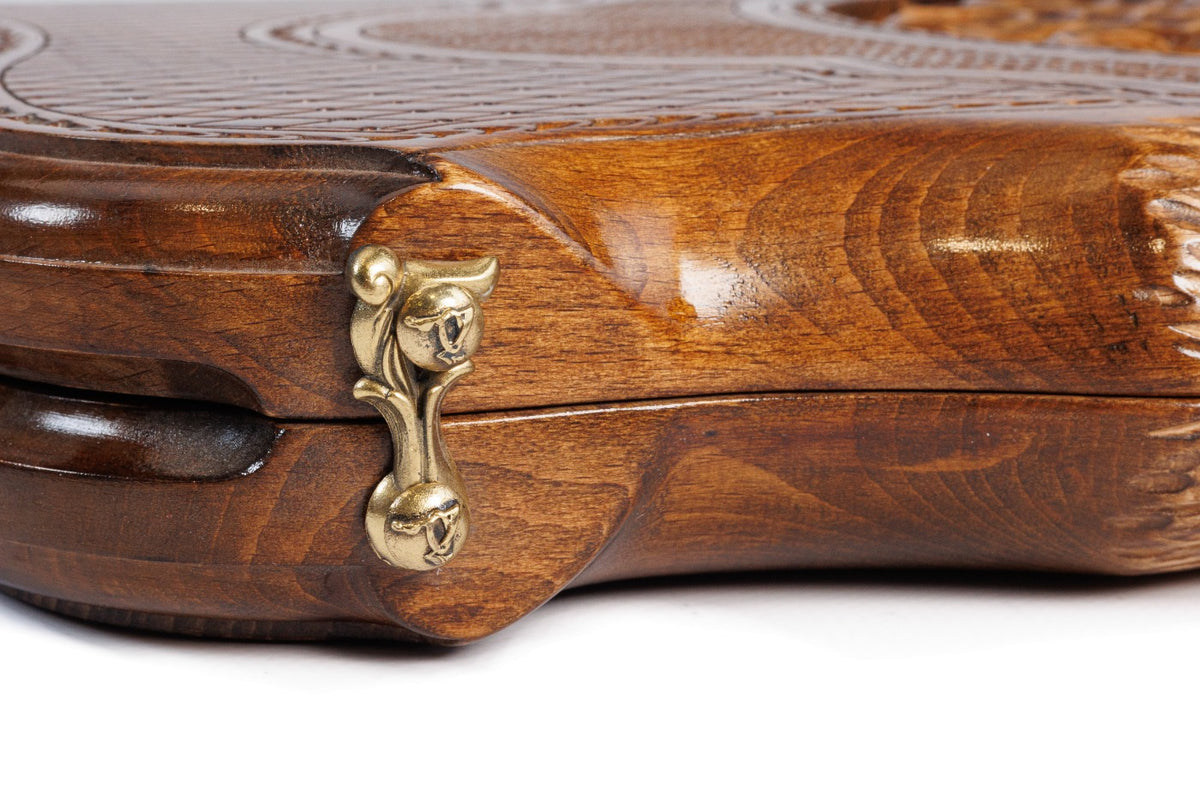 Handmade Wooden Backgammon Set with Armenian Ornament and Ararat Outline, 60 cm - photo 10