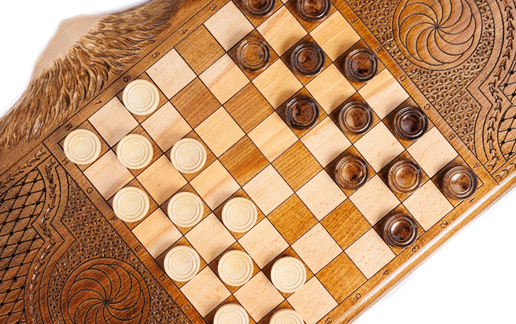 Handmade Wooden Backgammon Set with Armenian Ornament and Ararat Outline, 60 cm - photo 5