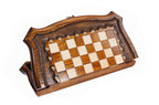 Handmade Wooden Chess Set with Contour Outline, 40 cm - photo 6