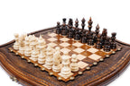 Handmade Wooden Chess Set with Contour Outline, 40 cm - photo 2