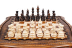 Handmade Wooden Chess Set with Contour Outline, 40 cm - photo 3