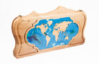 Handmade Walnut Backgammon Set with World Map and Ararat Outline, 60 cm - photo 2