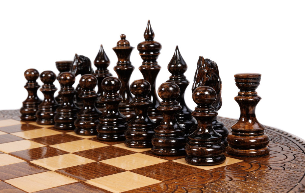 Handmade Wooden Circular Chess Set, 40 cm - photo 4