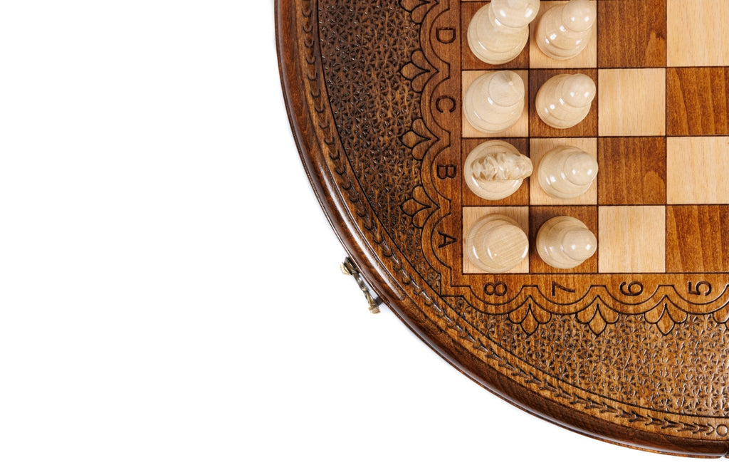 Handmade Wooden Circular Chess Set, 40 cm - photo 9