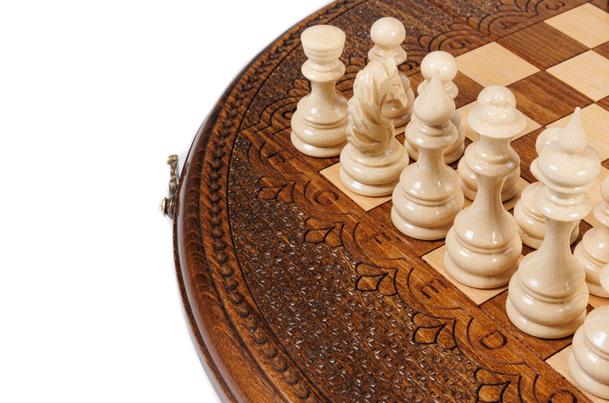 Handmade Wooden Circular Chess Set, 40 cm - photo 12