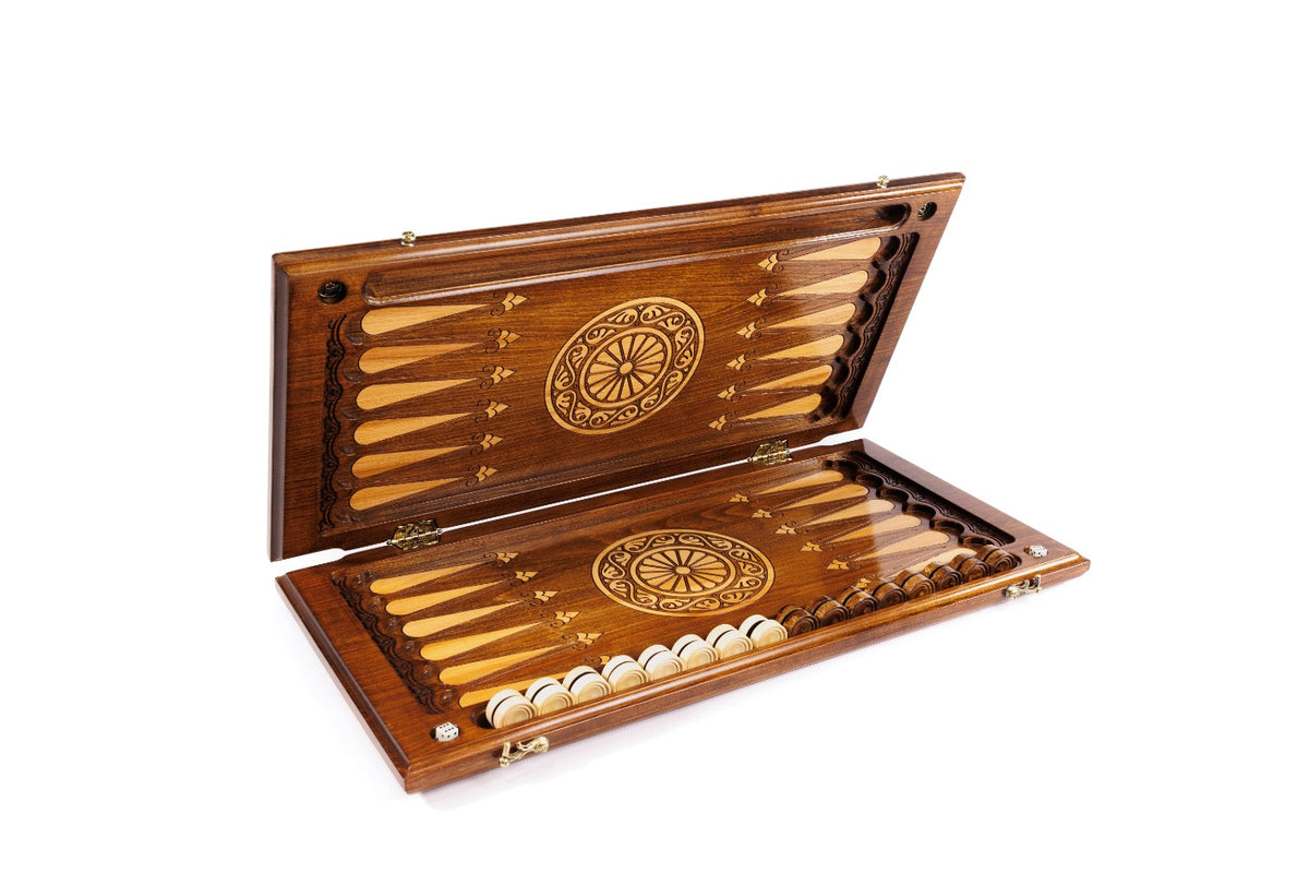 Handmade Wooden Backgammon Set with Eternity Sign, 60 cm - photo 3