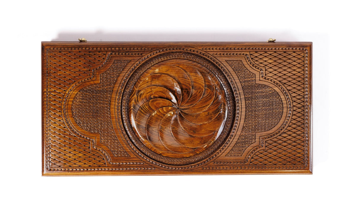 Handmade Wooden Backgammon Set with Eternity Sign, 60 cm - photo 4
