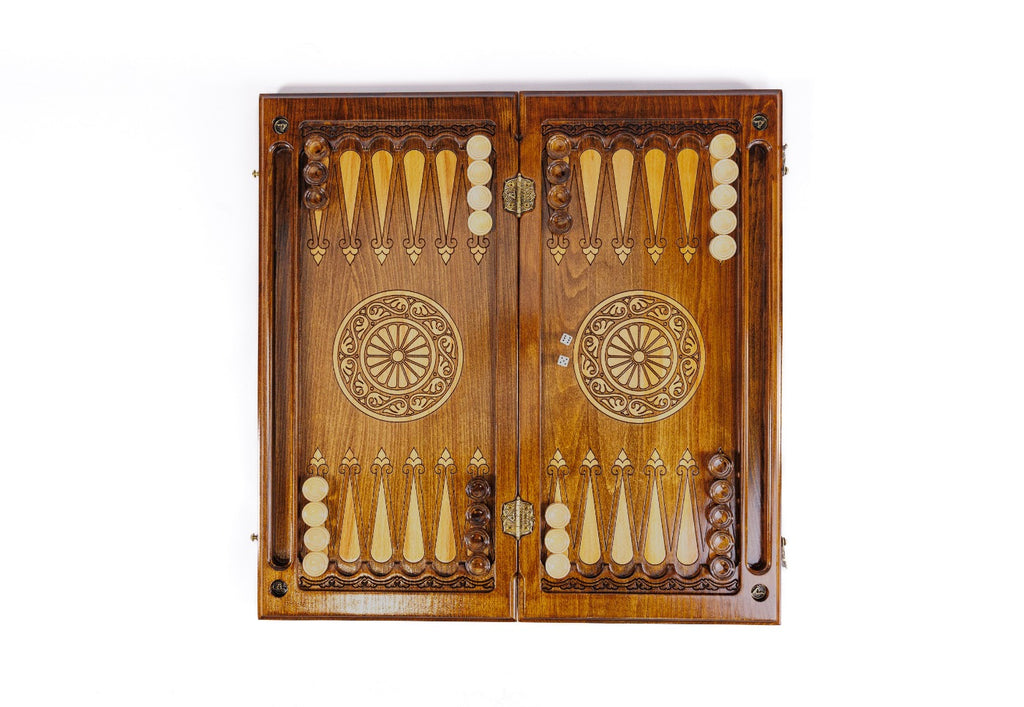 Handmade Wooden Backgammon Set with Eternity Sign, 60 cm - photo 10