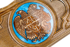 Handmade Walnut Backgammon Set with Armenian Coat of Arms, World Map and Ararat Outline, 60 cm - photo 5