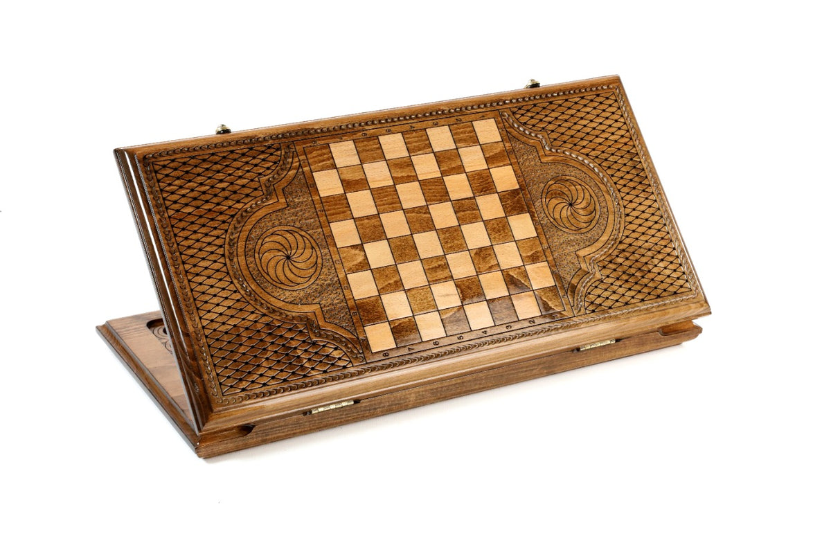 Handmade Wooden Backgammon Set with Mount Ararat, 50 cm - photo 5
