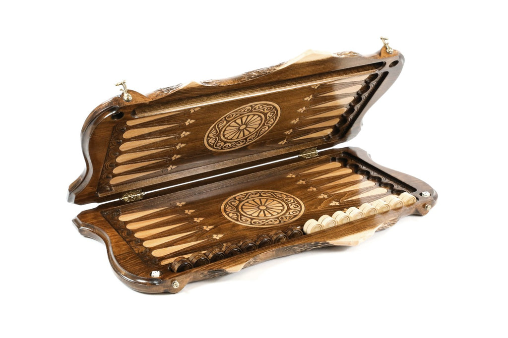 Handmade Wooden Backgammon Set with Pomegranate and Ararat Outline, 60 cm - photo 2