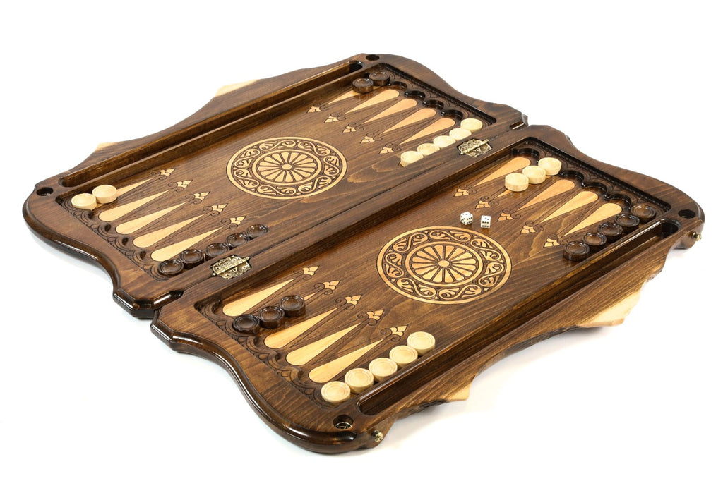 Handmade Wooden Backgammon Set with Pomegranate and Ararat Outline, 60 cm - photo 10