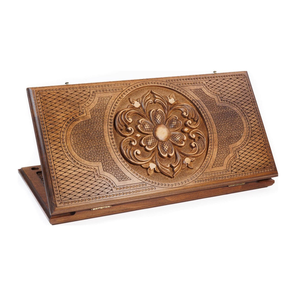 Handmade Wooden Backgammon Set with Armenian Ornament, 60 cm (Model 11239)