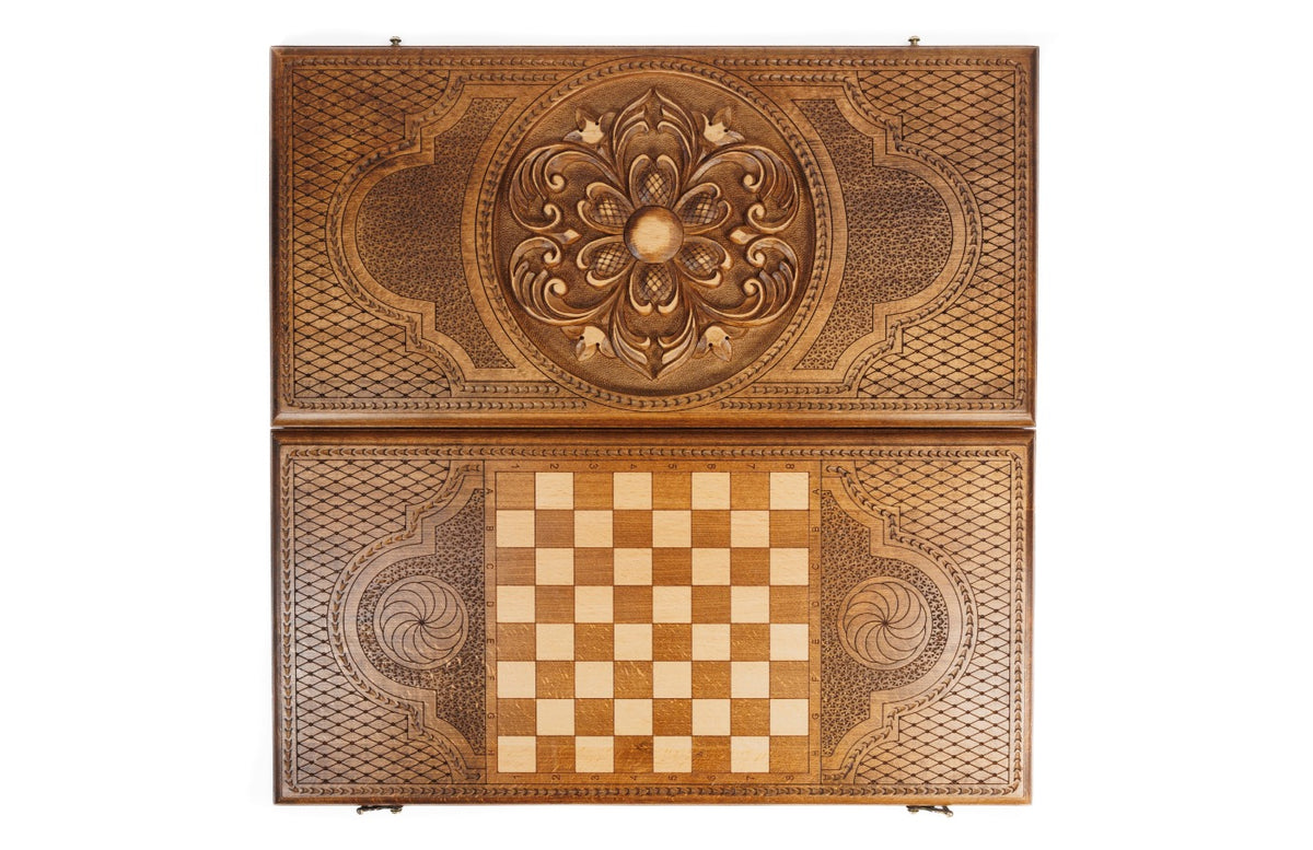 Handmade Wooden Backgammon Set with Armenian Ornament, 60 cm - photo 9