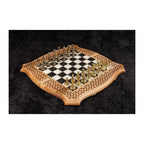Handmade Walnut Chess and Backgammon Set with Contour Outline, 60 cm (Model 32234_63614)