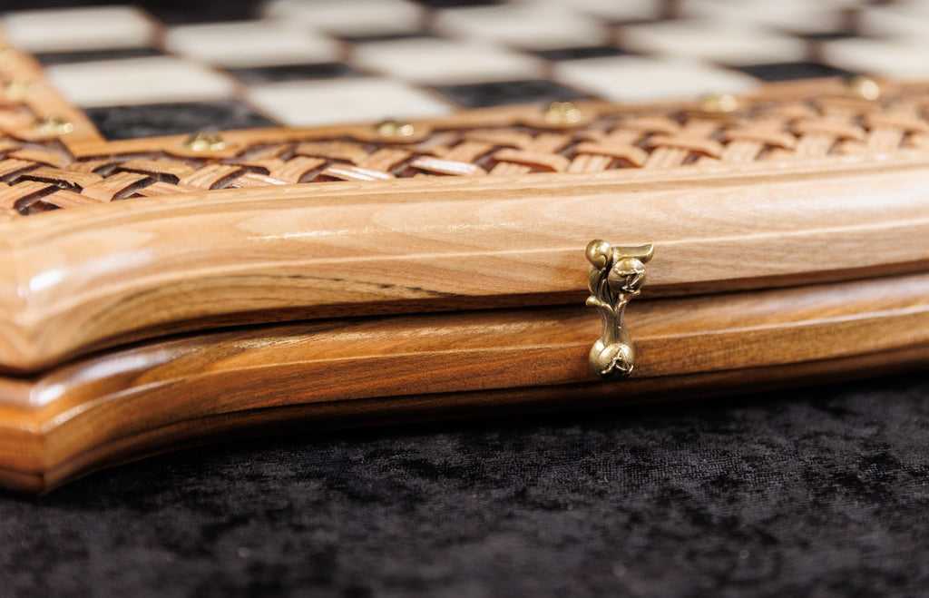 Handmade Walnut Chess and Backgammon Set with Contour Outline, 60 cm - photo 9