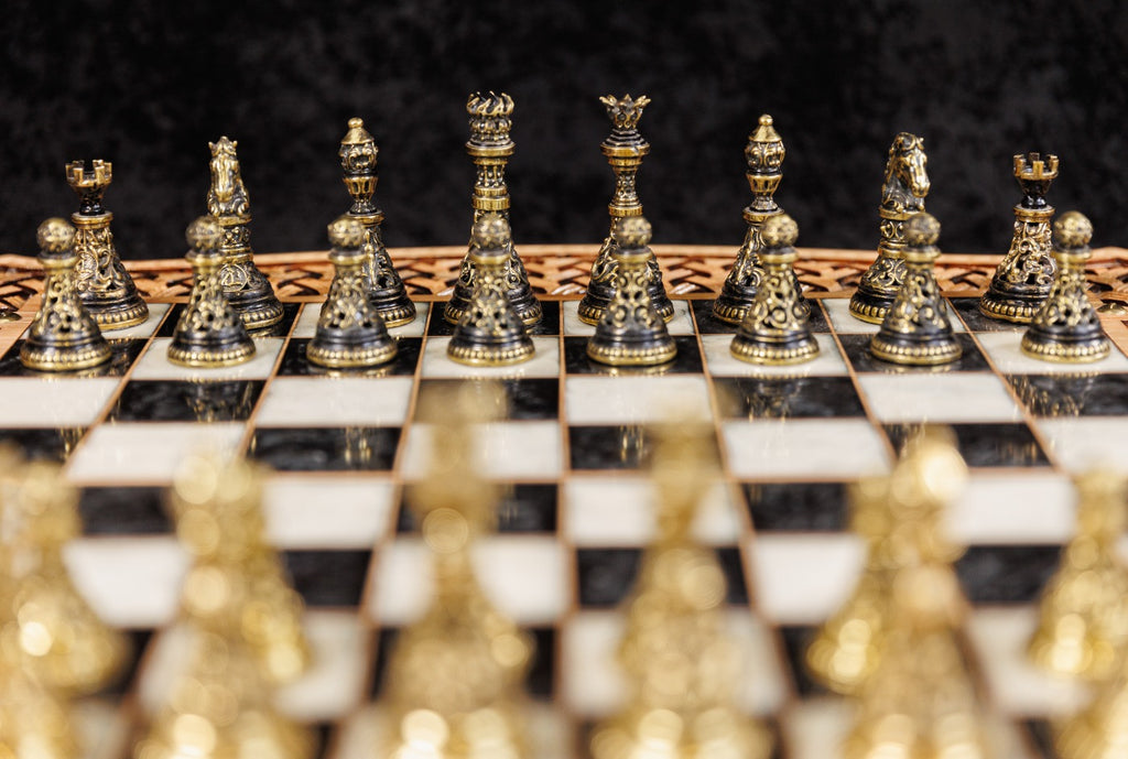 Handmade Walnut Chess and Backgammon Set with Contour Outline, 60 cm - photo 6