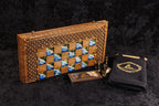 Handmade Walnut Chess and Backgammon Set with Amber Stones, 60 cm - photo 4