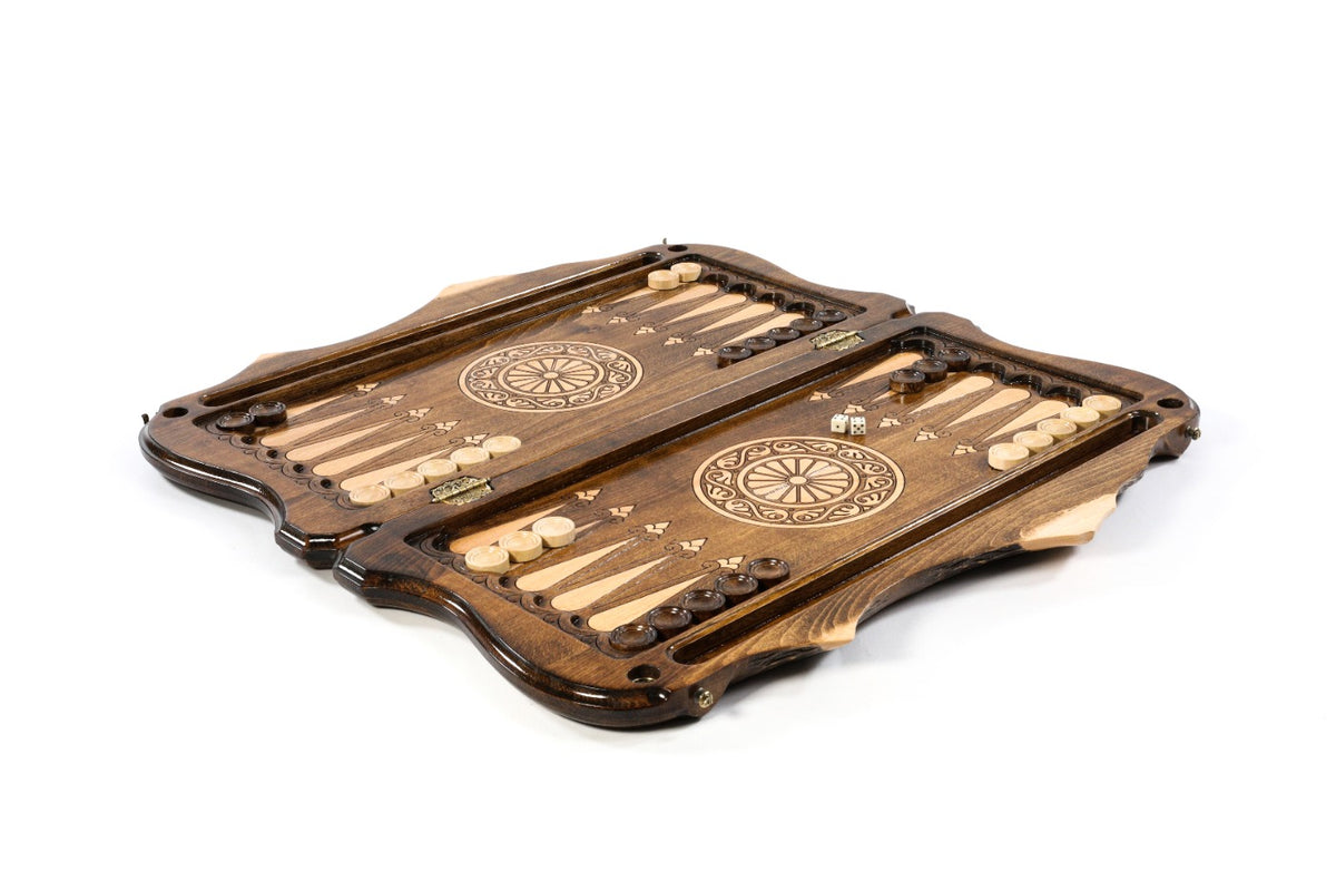 Handmade Wooden Backgammon Set with Church of St. Gayane and Ararat Outline, 60 cm - photo 3
