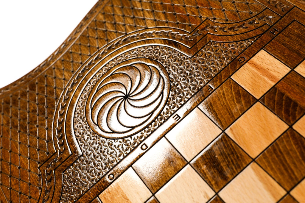 Handmade Wooden Backgammon Set with Church of St. Gayane and Ararat Outline, 60 cm - photo 10