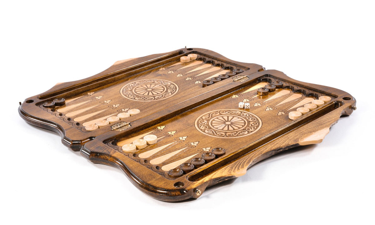 Handmade Wooden Backgammon Set with Tiger and Ararat Outline, 60 cm - photo 3