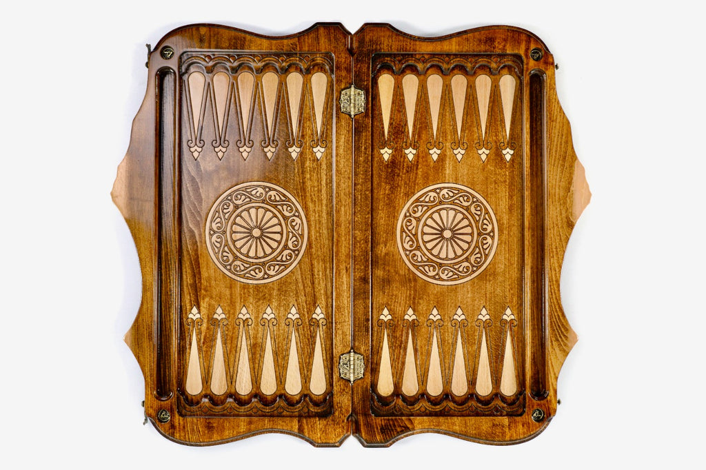 Handmade Wooden Backgammon Set with Tiger and Ararat Outline, 60 cm - photo 7
