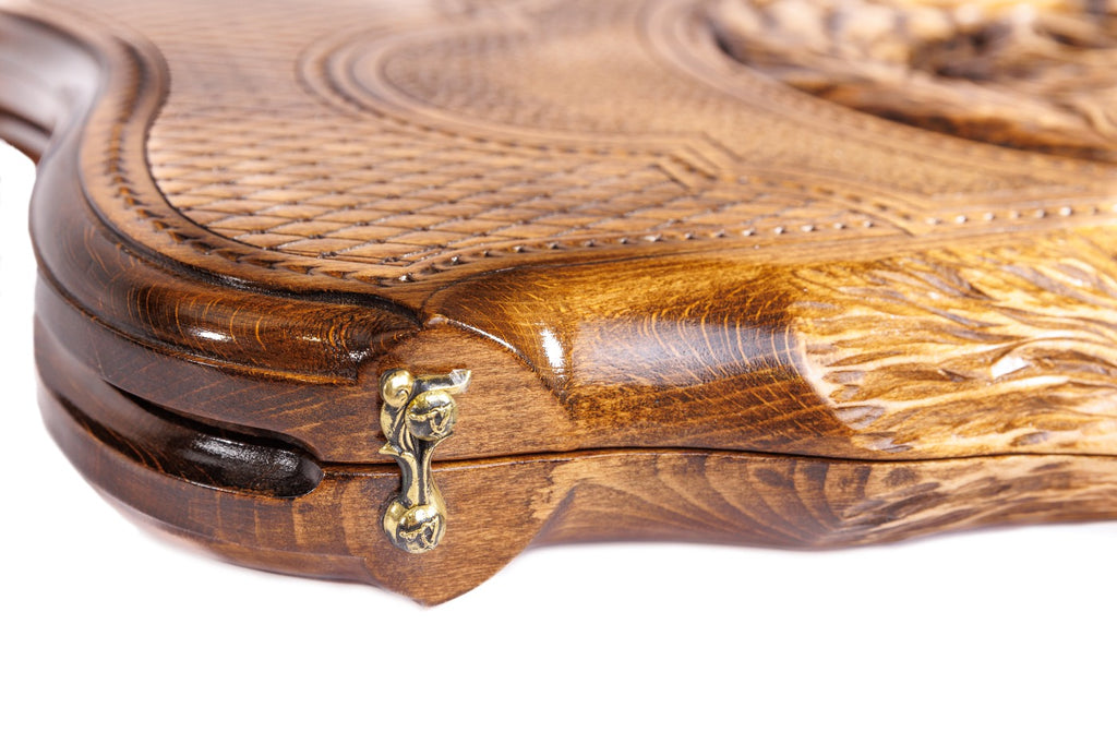 Handmade Wooden Backgammon Set with Tiger and Ararat Outline, 60 cm - photo 8