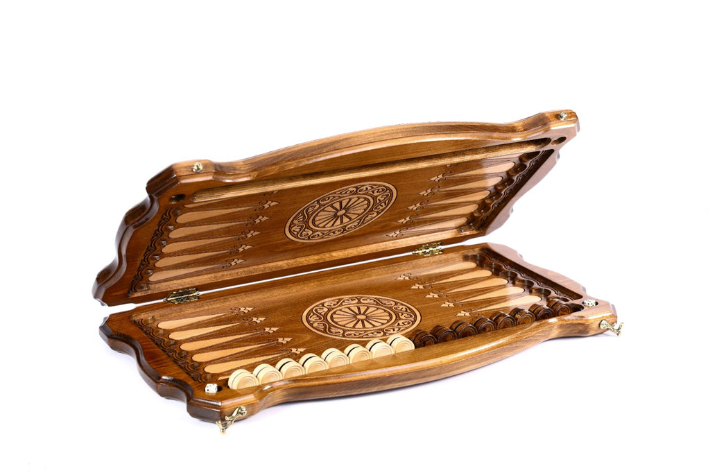 Handmade Wooden Backgammon Set with Armenian Coat of Arms, 60 cm - photo 5