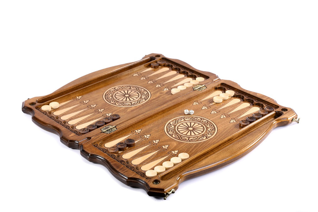 Handmade Wooden Backgammon Set with Armenian Coat of Arms, 60 cm - photo 3