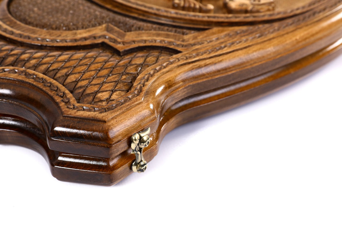 Handmade Wooden Backgammon Set with Armenian Coat of Arms, 60 cm - photo 7