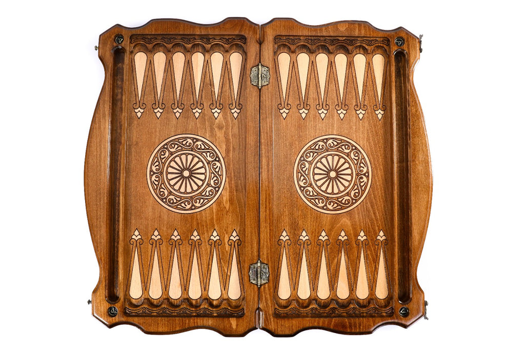 Handmade Wooden Backgammon Set with Armenian Coat of Arms, 60 cm - photo 11