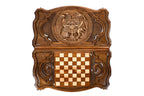 Handmade Wooden Backgammon Set with Armenian Coat of Arms, 60 cm - photo 12