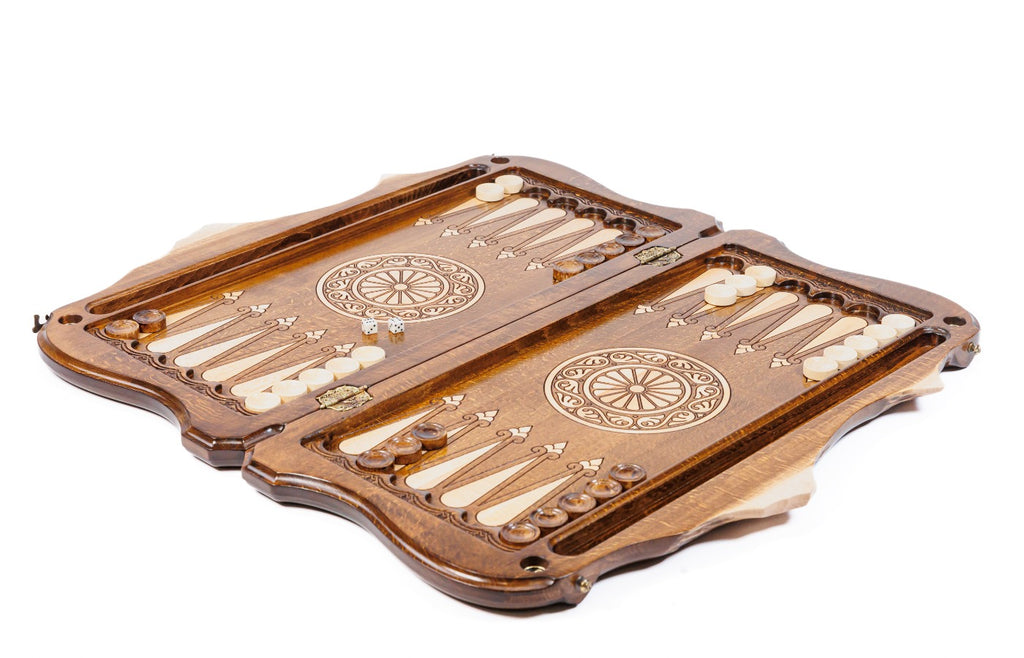 Handmade Wooden Backgammon Set with Eternity Sign and Ararat Outline, 60 cm - photo 3