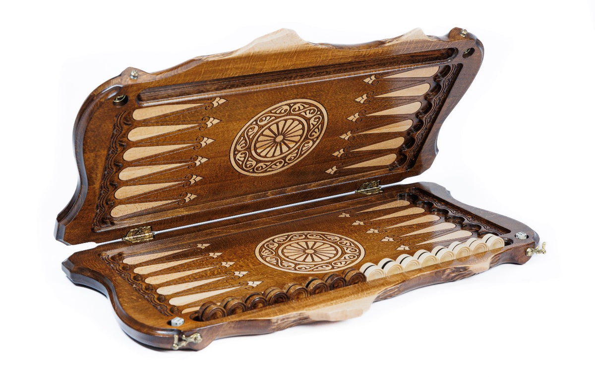 Handmade Wooden Backgammon Set with Eternity Sign and Ararat Outline, 60 cm - photo 6