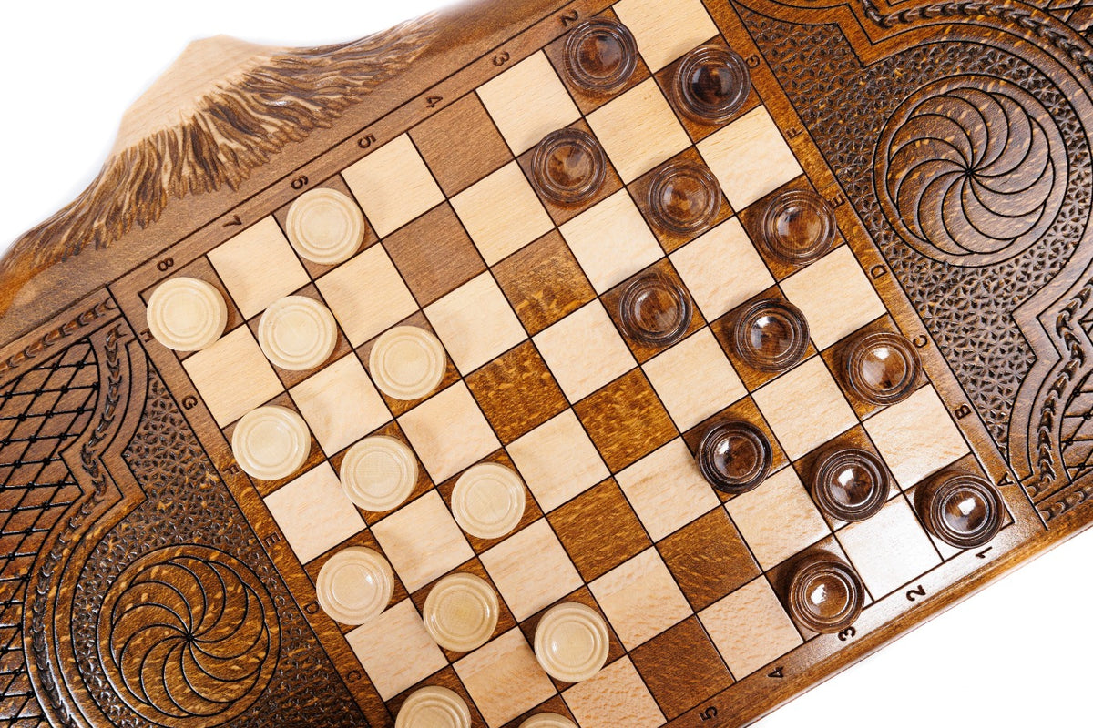 Handmade Wooden Backgammon Set with Eternity Sign and Ararat Outline, 60 cm - photo 11
