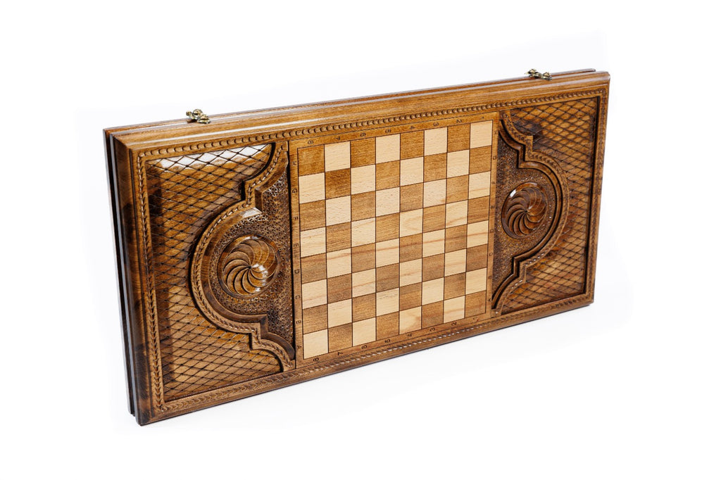 Handmade Wooden Backgammon Set with Horses, 60 cm - photo 4