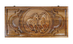 Handmade Wooden Backgammon Set with Horses, 60 cm - photo 6